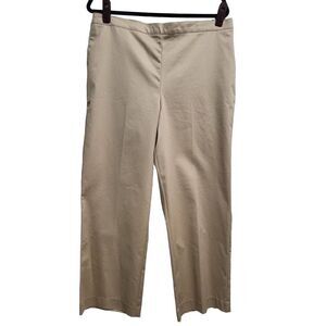 Alfred Dunner Womens Tan Beige Pants Elastic back Waist